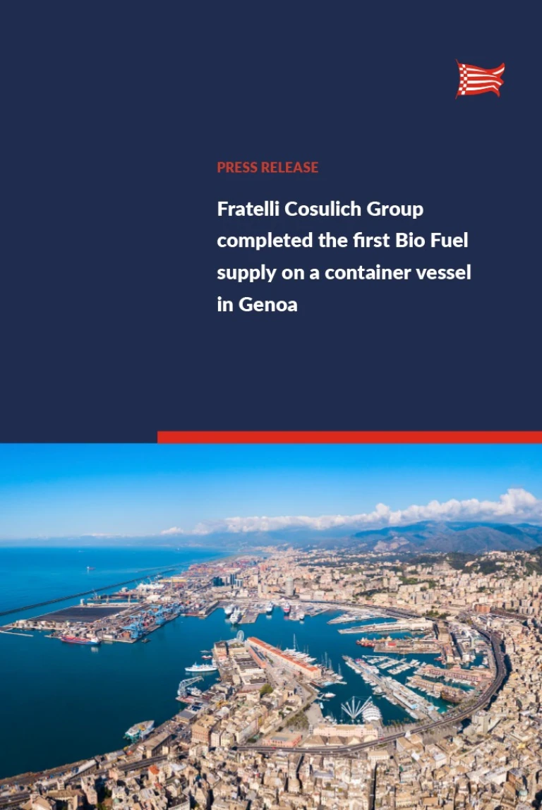 Fratelli Cosulich Group completed the first Bio Fuel supply on a container vessel in Genoa
