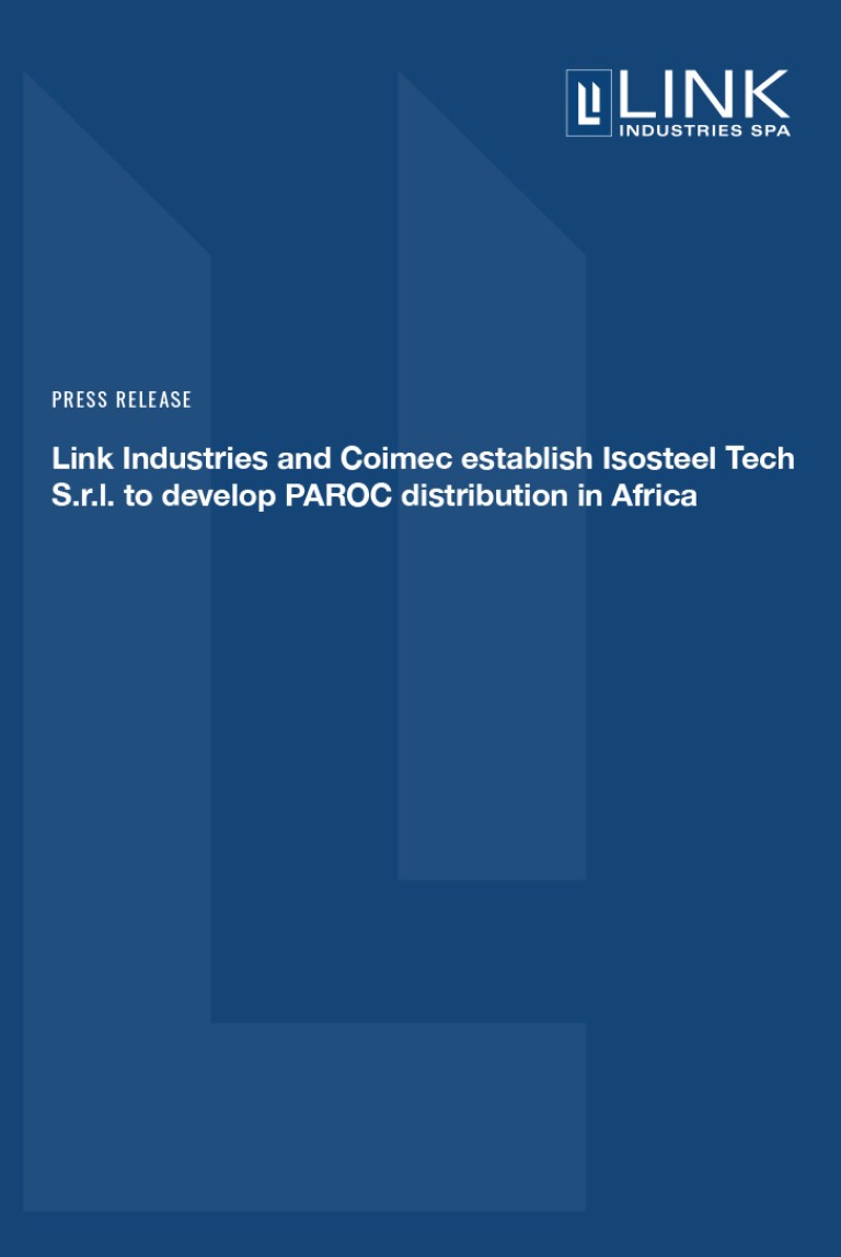 Link Industries and Coimec establish Isosteel Tech S.r.l. to develop PAROC distribution in Africa